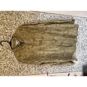 Columbia River Lodge Button-Up Shirt XXL | Moose Forest Print Outdoorsman